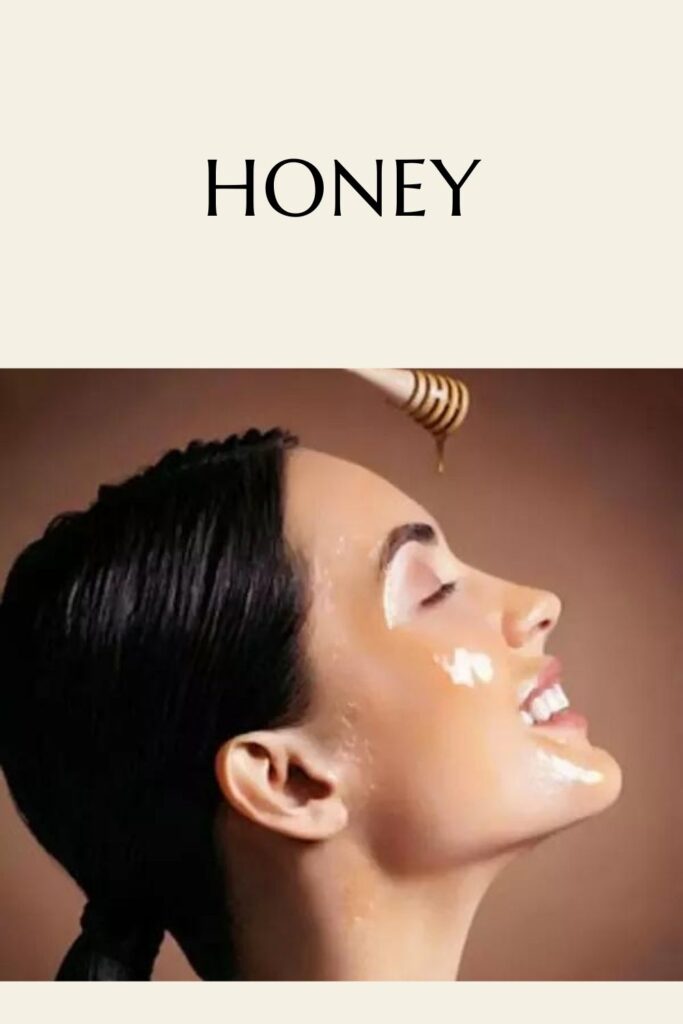 A girl applied honey on her face - glowing skin