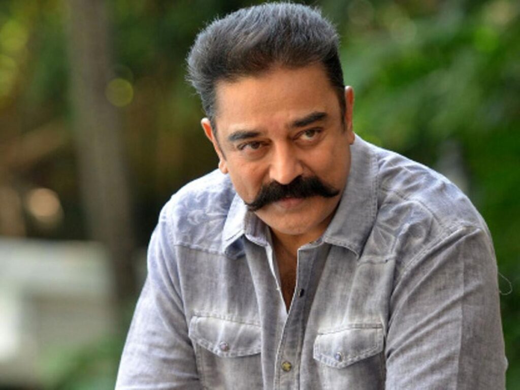 Kamal Hassan in grey shirt posing for camera - most handsome actors in India
