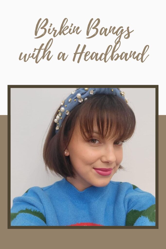 A girl in blue pullover with matching headband  posing for a selfie - latest girl's hairstyle