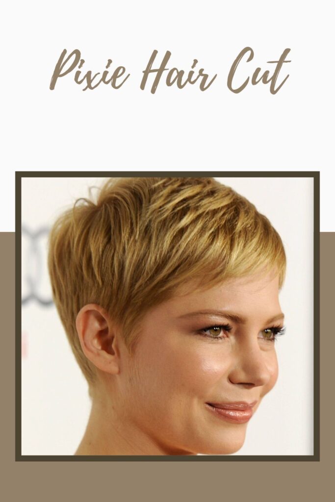 A smiling girl showing her pixie hairstyle - hairstyle for girls short hair