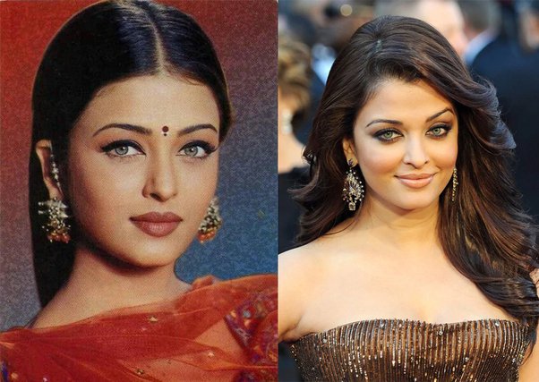 Aishwarya Rai before and after pics of cosmetic surgery - bollywood actress surgery