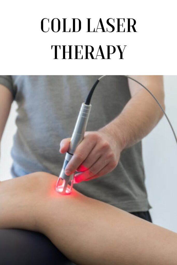 Doctor is healing a patient with Cold Laser Therapy - Cold Laser Therapy