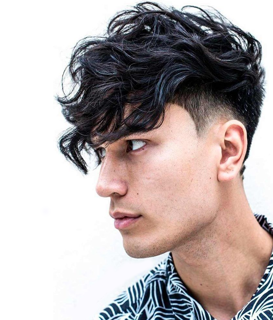 Man in black and white printed shirt and Messy Fringes Haircut Man in black and white printed shirt and Messy Fringes Haircut - Decent hairstyle for Indian boy