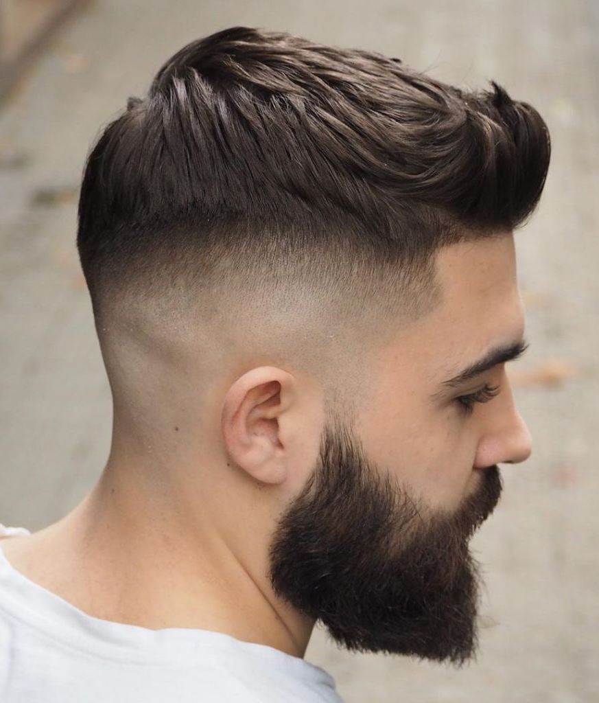 Man in white t-shirt showing the side view of his  Short Quiff hair cut - types of haircut in India