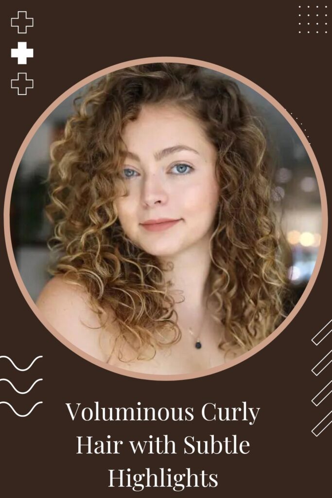 Smiling woman with Voluminous Curly Hair with Subtle Highlights - Short Hairstyles for naturally curly hair