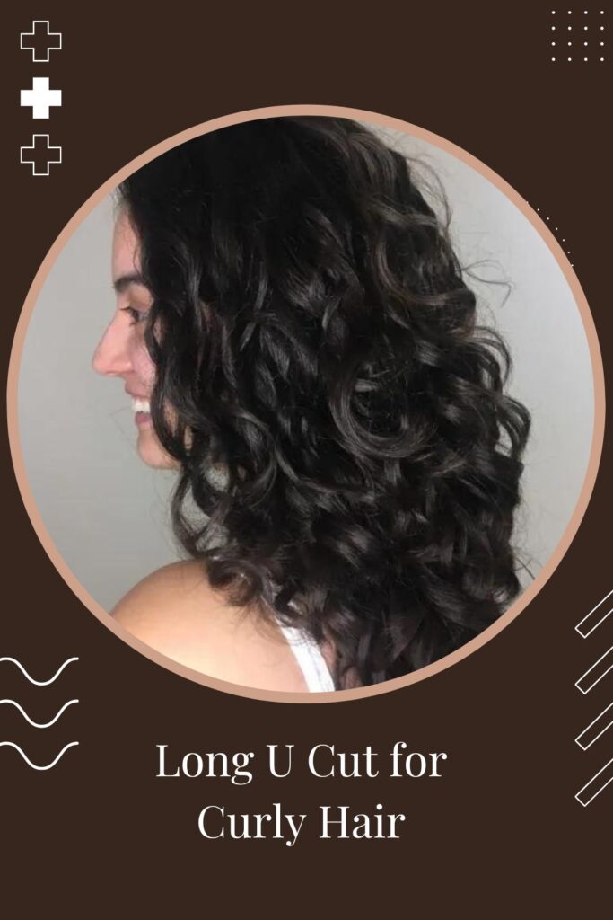 Woman in white tank top and Long U Cut for Curly Hair - curly hairstyles for women