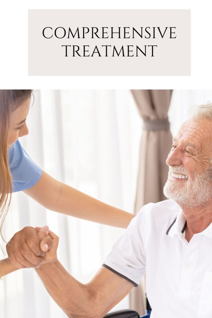 An old man smiling and consulting something with a nurse - Genital Care Tips