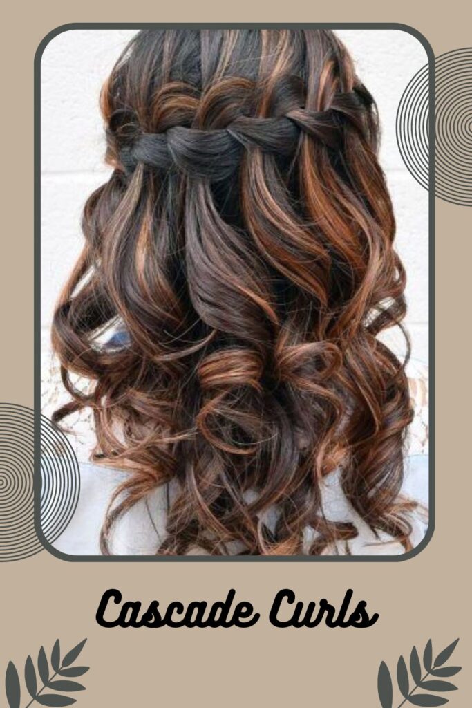 Woman showing the back view of her Cascade curls Woman showing the back view of her Cascade curls - Indian bridal hairstyles for short hair