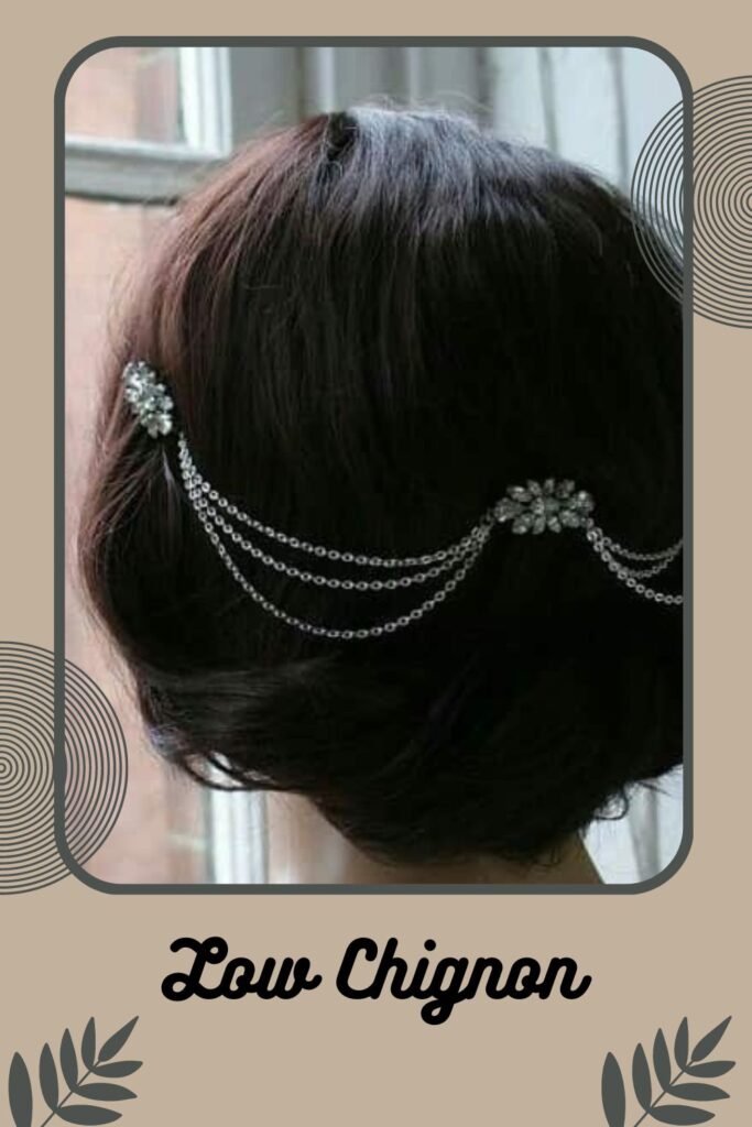 Woman showing the back view of her Low chignon hairstyle Woman showing the back view of her Low chignon hairstyle - Simple Low Bun