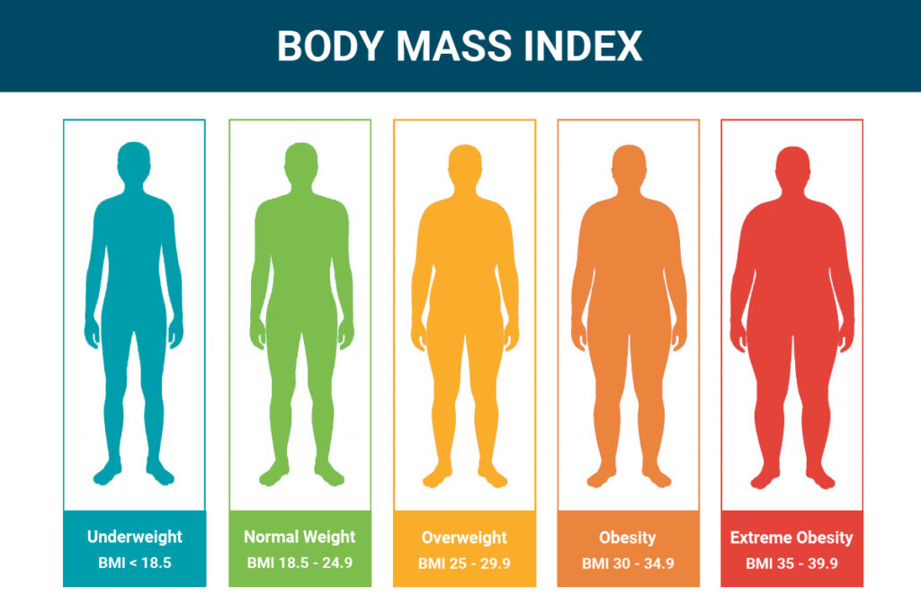BMI Index Chart Covered Thin to Fat