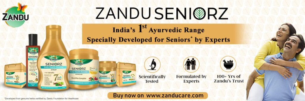 Zandu SeniorZ- India’s 1st Ayurvedic Range made by experts for Seniors’ overall health for aging youthfully!